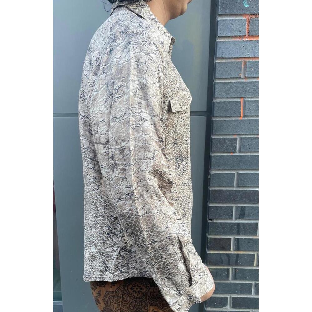 Silk Blend Snakeskin Blouse - Picture 2 of 5